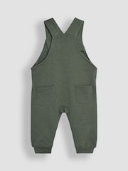 JoJo Maman Bébé Khaki Green Lion Appliqué Pocket Dungarees and Top Set - Image 3 of 6