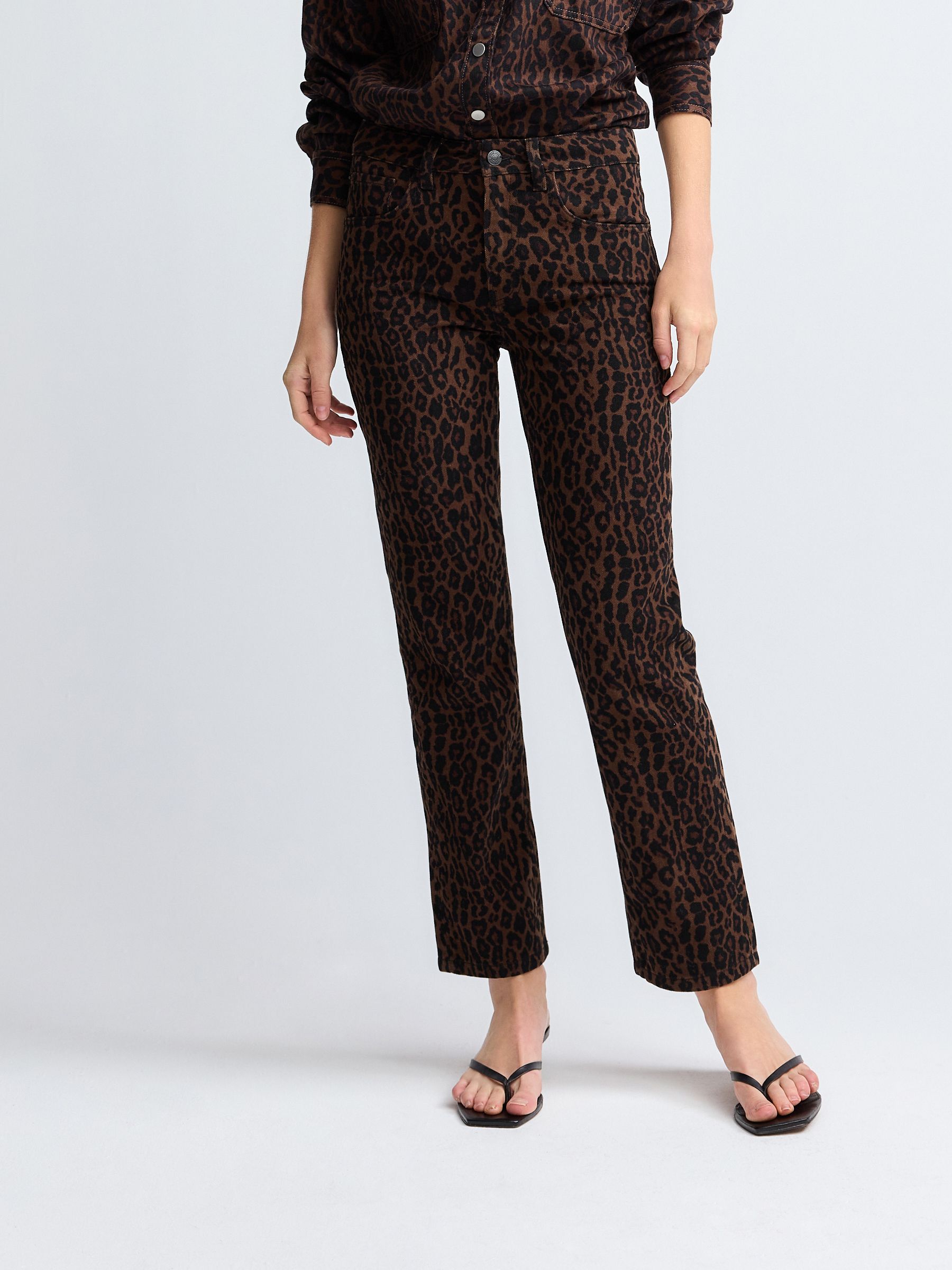 Buy Leopard Print Straight Jeans from the Next UK online shop