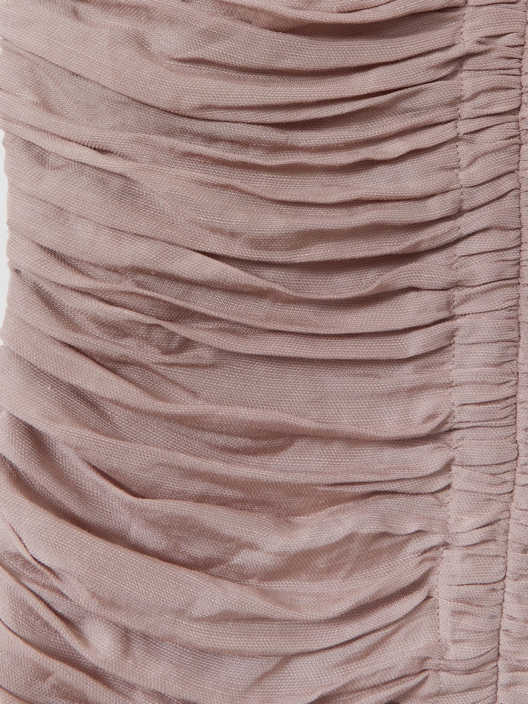 Reiss Ryder Maxikleid aus Viskose-Leinenmischung mit Raffung - Bild 6 von 6