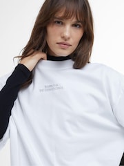 Barbour® International Oversized 100% Cotton Francheca Logo T-Shirt - Image 1 of 6