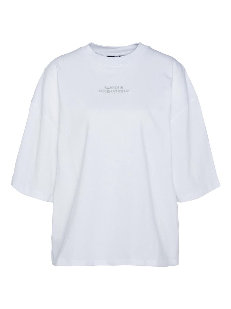 Barbour® International Oversized 100% Cotton Francheca Logo T-Shirt - Image 6 of 6