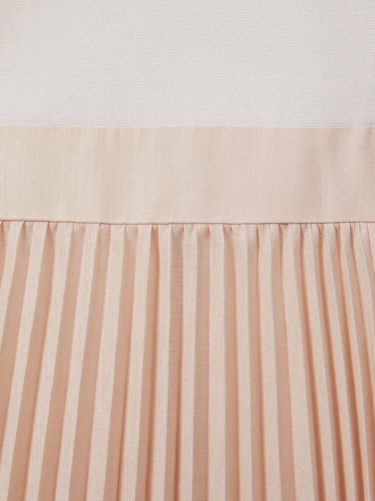 Reiss Ivory/Nude Marnie Hybrid Knitted Midi Dress - Image 5 of 5