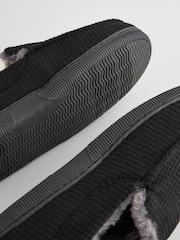 Black Faux Fur Lined Apron Slippers - Image 5 of 5