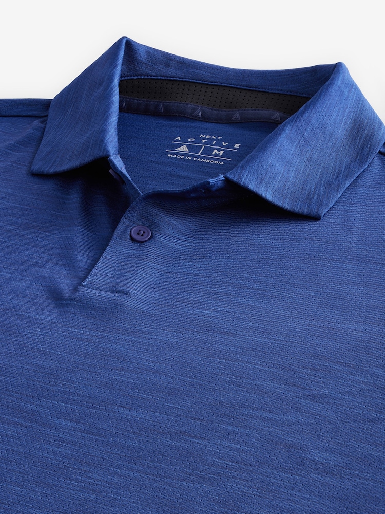 Blue Active Golf Mesh Training Polo Shirt - Image 7 of 7 Blue Active Golf Mesh Training Polo Shirt - Image 7 of 7