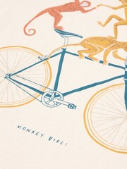 White Stuff White Monkey On A Bike Graphic 100% Cotton T-Shirt - Image 7 of 7