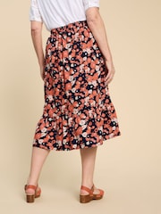 White Stuff Orange Ava Reversible Skirt - Image 2 of 4