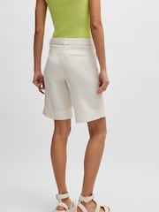 BOSS Cream Relaxed Fit Bermuda Stretch Cotton Shorts - Image 3 of 4