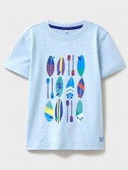 Crew Clothing 100% Cotton Surfboard and Oars Print T-Shirt - Image 1 of 4