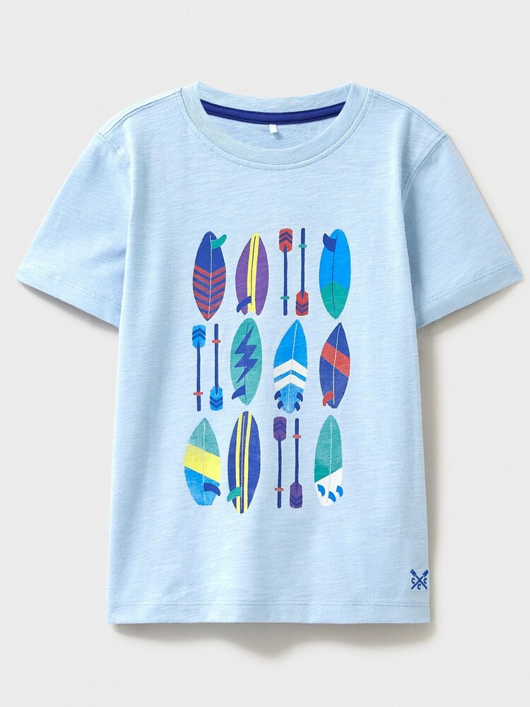 Crew Clothing 100% Cotton Surfboard and Oars Print T-Shirt - Image 1 of 4