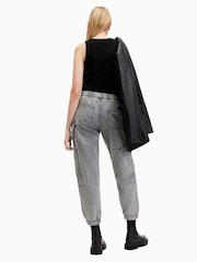 AllSaints Grey 100% Cotton Mila Denim Trousers - Image 7 of 8