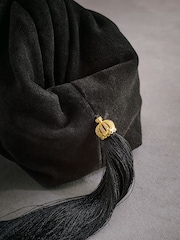 Schwarz - Tabitha Simmons Marija Leder-Clutch mit Quasten - Bild 7 von 9