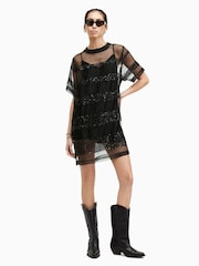 AllSaints Black Embroidered Izabela Dress - Image 3 of 7