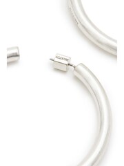 AllSaints Silver Tone Stone Thick Tube Hoop Earrings - Image 3 of 4
