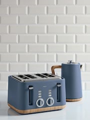 Blue Bronx Wood Effect Kettle - Image 2 of 4
