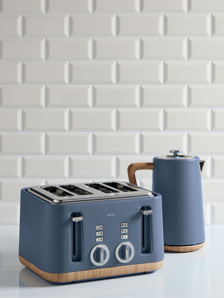 Blue Bronx Wood Effect Kettle - Image 2 of 4