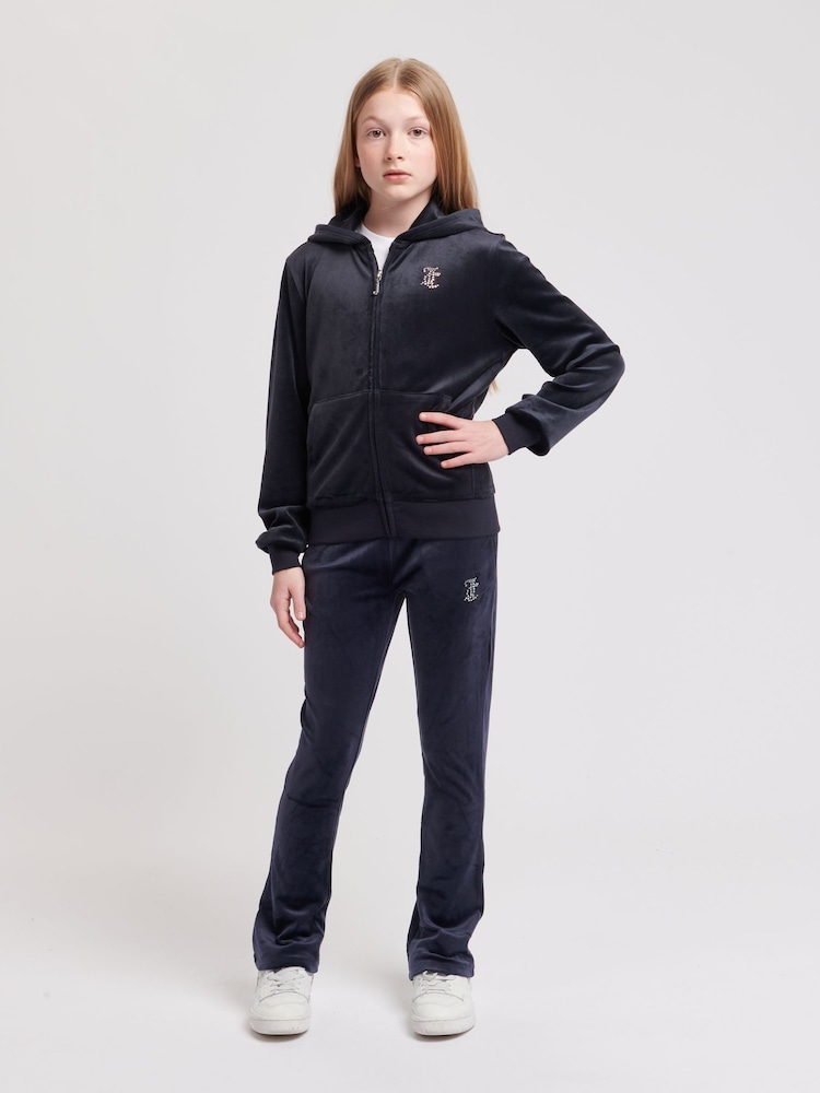Juicy Couture Blue Girls Diamanté Bootcut Joggers - Image 2 of 7