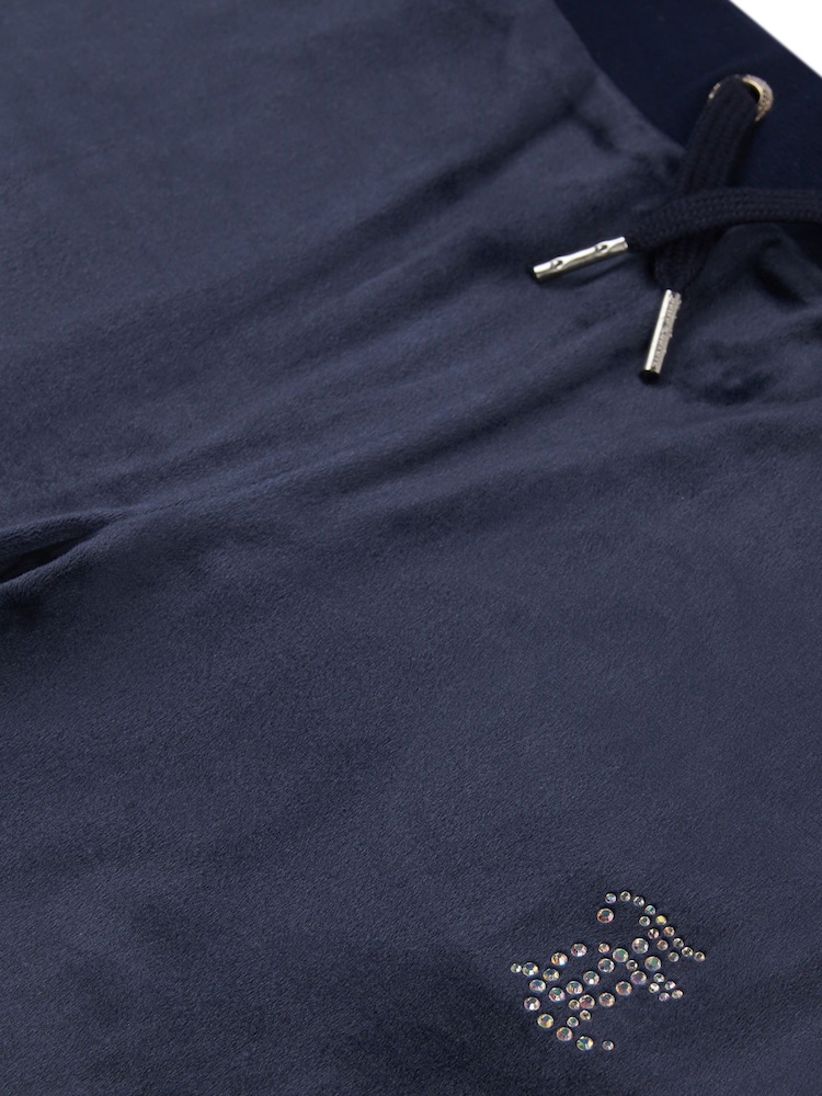 Juicy Couture Blue Girls Diamanté Bootcut Joggers - Image 5 of 7