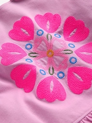Boden Pink Embroidered Peplum Top - Image 3 of 3