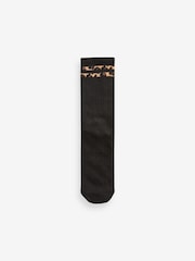 White/Black /Animal Cushion Sole Ribbed Sport Ankle Socks 3 Pack With Arch Support - Image 3 of 6