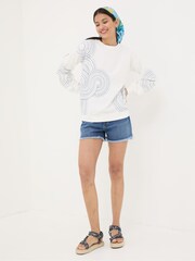 FatFace Alex Natural Embroidered Sweatshirt - Image 1 of 5