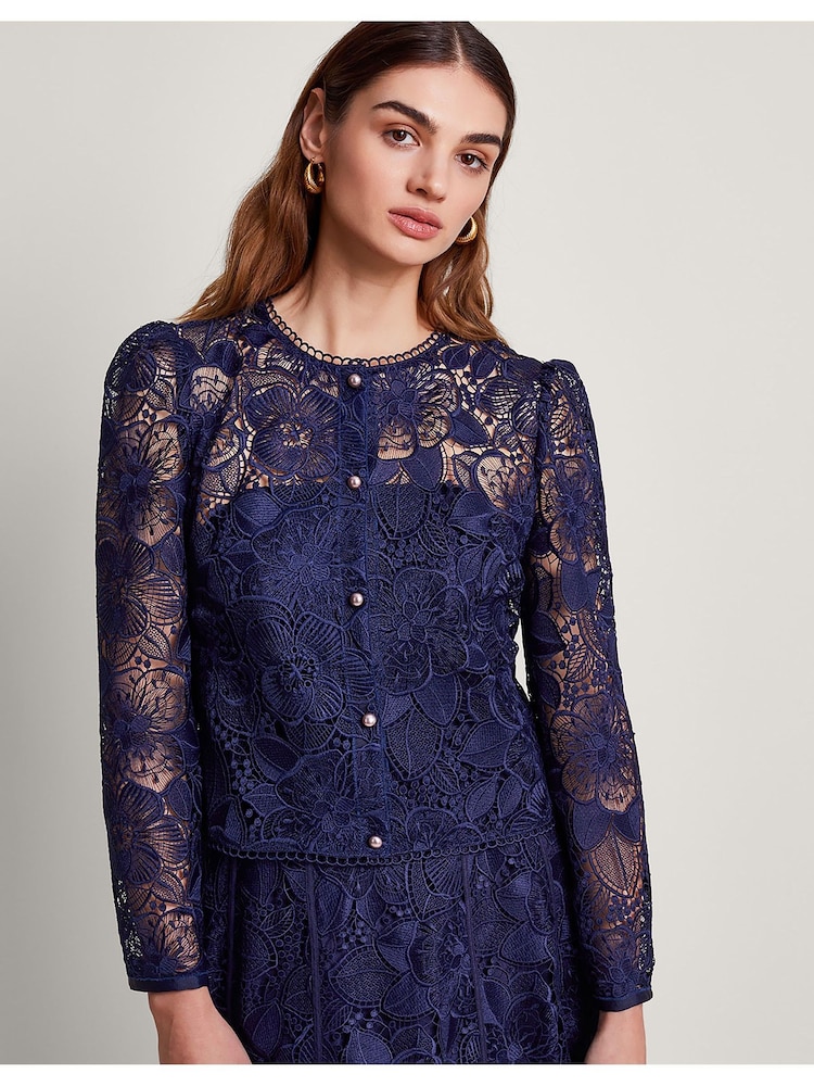 Monsoon Blue Abelia Lace Jacket - Image 1 of 5