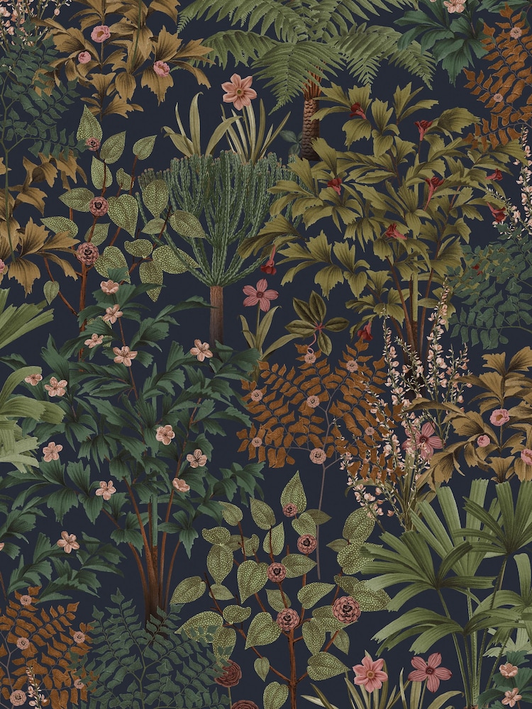 Graham & Brown Blue Jardin Botanico Wallpaper Sample - Image 2 of 3