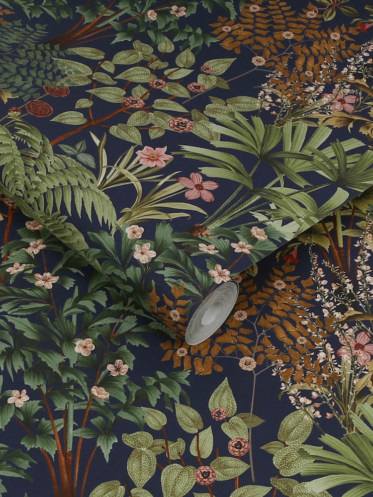Graham & Brown Blue Jardin Botanico Wallpaper Sample - Image 3 of 3
