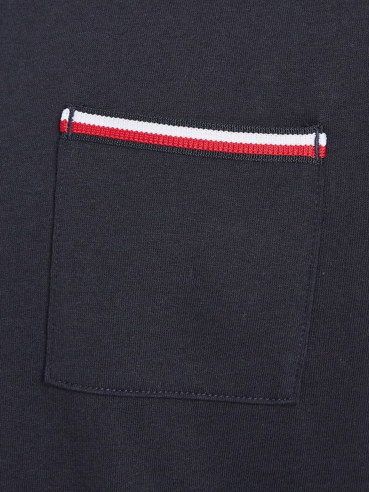 Tommy Hilfiger Blue 100% Cotton Pocket T-Shirt - Image 6 of 6 Tommy Hilfiger Blue 100% Cotton Pocket T-Shirt - Image 6 of 6