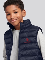 U.S. Polo Assn. Blue Bound Quilted Boys Gilet - Image 3 of 6