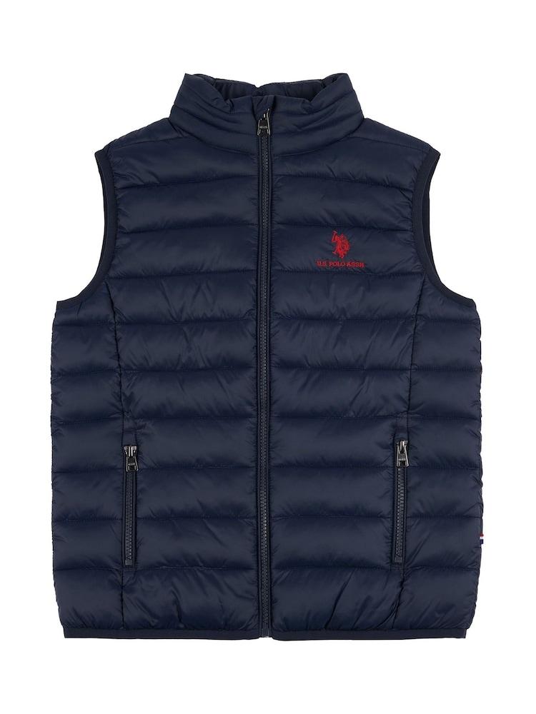 U.S. Polo Assn. Blue Bound Quilted Boys Gilet - Image 4 of 6