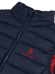 U.S. Polo Assn. Blue Bound Quilted Boys Gilet - Image 6 of 6
