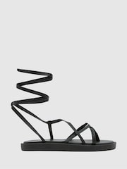 Schuh Terry Toe Loop Strappy Black Sandals - Image 1 of 3