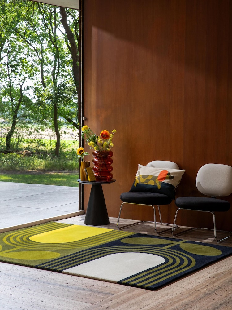 Orla Kiely Green Striped Tulip Rug - Image 1 of 4