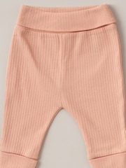 Homegrown Pink 3 Piece Ribbed Bodysuit Joggers And Bear Hat Set - Image 5 of 5