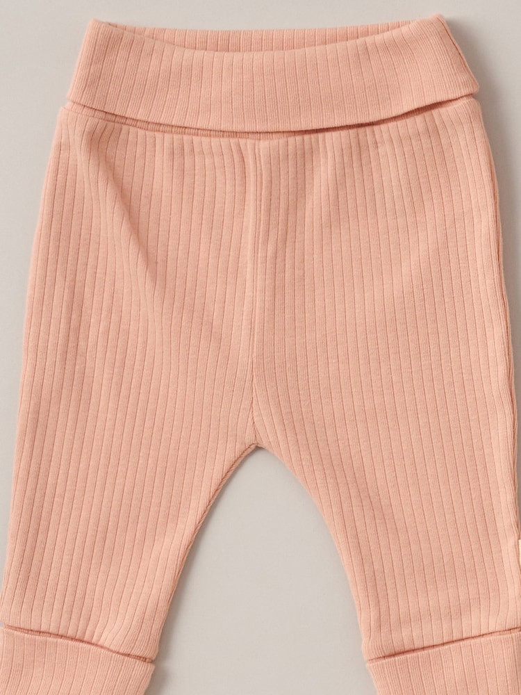 Homegrown Pink 3 Piece Ribbed Bodysuit Joggers And Bear Hat Set - Image 5 of 5