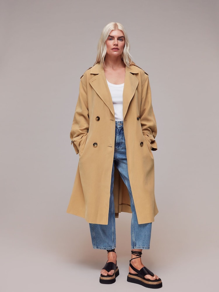 Whistles Neutral Petite Riley Trench Coat - Image 1 of 5