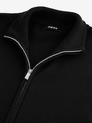 črna - Texture Regular Fit 100% Cotton Premium Zip-Through Jumper - Slika 7 iz 8