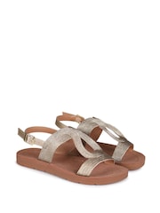 Linzi Gold Knitted Larissa Sandals - Image 3 of 4