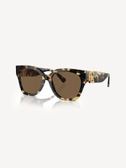 Ralph Lauren The Oversized Ricky Rl8221 Butterfly Brown Sunglasses - Image 1 of 5