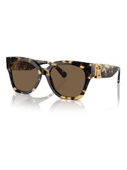 Ralph Lauren The Oversized Ricky Rl8221 Butterfly Brown Sunglasses - Image 2 of 5