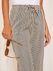 Friends Like These White Wide Leg Crinkle Jersey Printed Elasticated Waist Trousers - Image 3 of 4