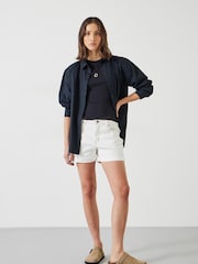 Hush White 100% Cotton Denim Shorts - Image 1 of 4