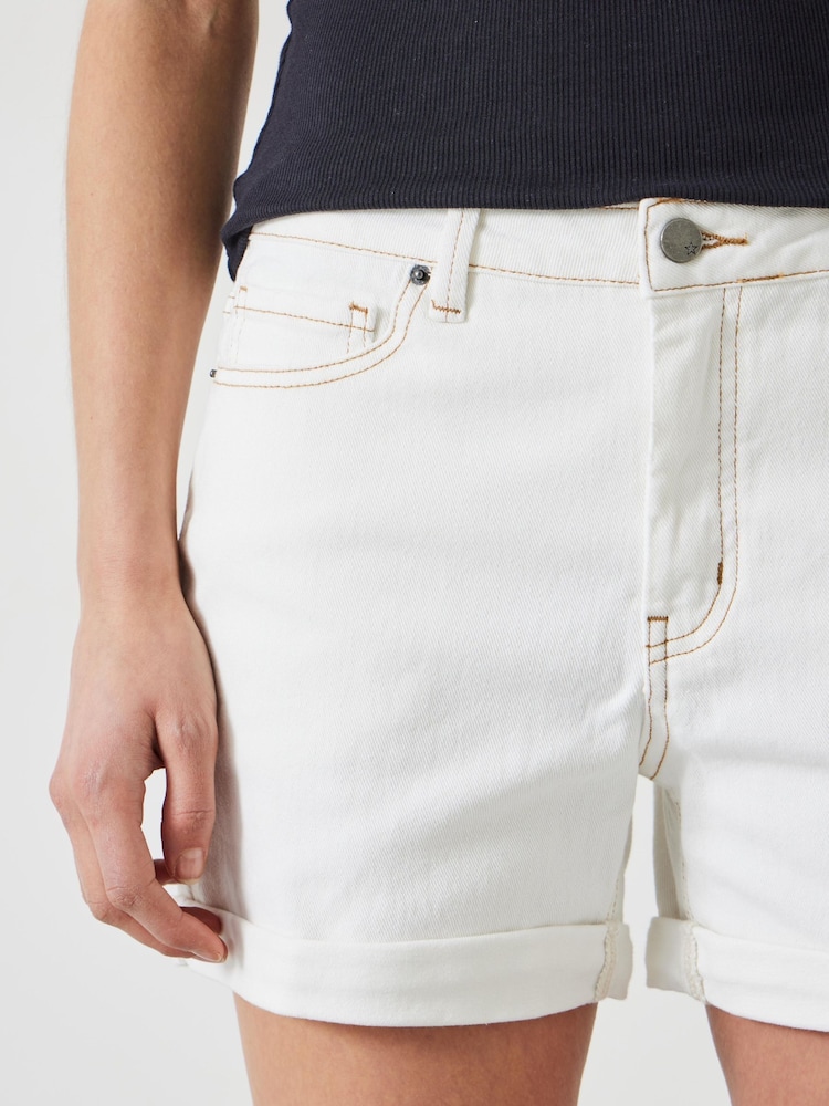 Hush White 100% Cotton Denim Shorts - Image 4 of 4