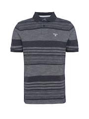Barbour® Charcoal Grey Colburn Jacquard Striped 100% Cotton Polo Shirt - Image 7 of 7