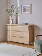 Light Natural Oti Oak Effect 6 Drawer Chest of Drawers - Image 1 of 9