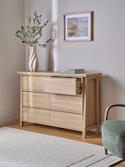 Light Natural Oti Oak Effect 6 Drawer Chest of Drawers - Image 2 of 9
