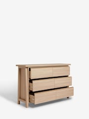 Light Natural Oti Oak Effect 6 Drawer Chest of Drawers - Image 7 of 9