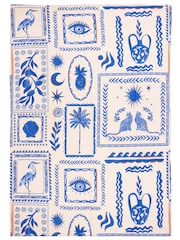 Furn Blue Frieze Abstract Outdoor/Indoor Washable Rug - Image 2 of 3