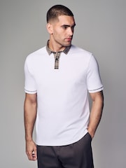White Short Sleeve Smart Collar Polo Shirt - Image 1 of 4