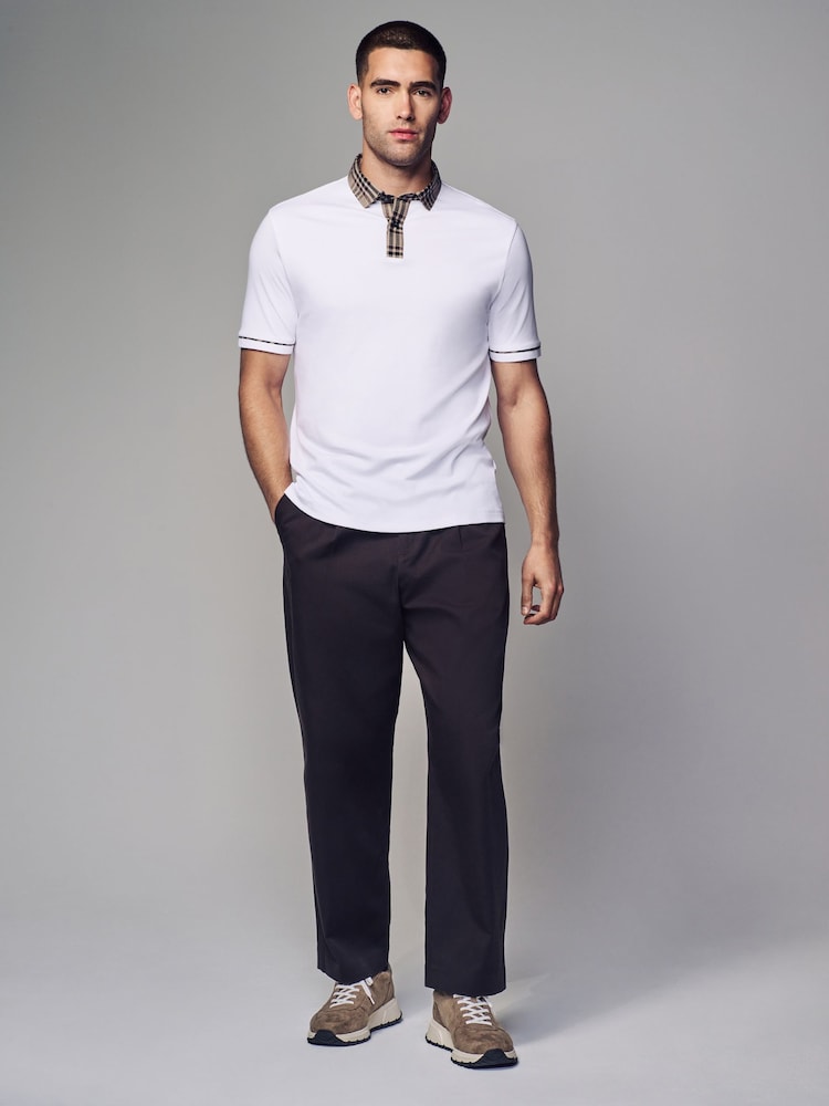 White Short Sleeve Smart Collar Polo Shirt - Image 2 of 4